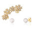 Beautiful set of gold-plated earrings (1x earring, 2x stone earring) JL0780