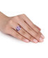 Pink Amethyst (5-7/8 ct. t.w.) & Black Sapphire (3/8 ct. t.w.) Statement Ring in Rose-Plated Sterling Silver