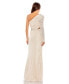 Фото #2 товара Women's Embellished One Sleeve Cut Out Gown