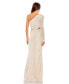 ფოტო #2 პროდუქტის Women's Embellished One Sleeve Cut Out Gown