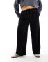 Noisy May Curve drawstring wide leg trousers in black