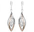 Elegant bicolor earrings with zircons SC363