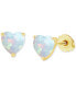 ფოტო #1 პროდუქტის Lab-Grown Opal Heart-Shaped Solitaire Stud Earrings (5/8 ct. t.w.)