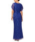 ფოტო #2 პროდუქტის Women's Embellished Flutter-Sleeve Gown