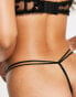 Фото #3 товара ASOS DESIGN Tallulah flocked bow mesh thong in black