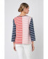 Women's Striped Color Blocked 3/4 Length Sleeve Tee