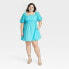 Фото #1 товара Women's Puff 3/4 Sleeve Dress - A New Day Aqua Blue XXL