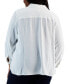 Plus Size Roll-Tab-Sleeve Button-Down Emblem Shirt