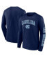 Men's Navy North Carolina Tar Heels Distressed Arch Over Logo Long Sleeve T-shirt