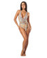 ფოტო #1 პროდუქტის Women's Cutout Belted Plunging One Piece Swimsuit