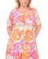Фото #3 товара Plus Size Floral-Print Twist-Front Midi Dress