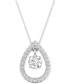 Фото #1 товара Macy's diamond Orbital Halo Teardrop Pendant Necklace (1/4 ct. t.w.) in 10k White Gold, 16" + 2" extender