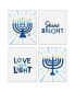 Фото #1 товара Hanukkah Menorah Unframed Chanukah Holiday Paper Wall Art Artisms 8" x 10" 4 Ct