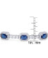 Lab Created Sapphire and Cubic Zirconia Emerald-Cut Adjustable Bolo Bracelet in Fine Silver Plate