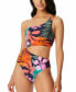 Фото #1 товара Jessica Simpson Women's Island Paradise Cutout One-Piece Swimsuit Multi Size M