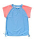 ფოტო #1 პროდუქტის Toddler, Child Girls Cornflower Peach Sleeve SS Rash Top