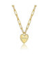 Фото #3 товара Chic Teens/Young Adults 14K Gold Plated Cubic Zirconia Heart Charm Necklace