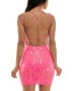 Juniors' Sequined Strappy Open-Back Dress