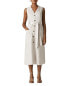 Фото #1 товара Whistles Belted MIDI Sleeveless Linen Dress Neutral UK 4 US Size 0