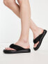 Фото #7 товара Urban Revivo flatform toe post sandal in black