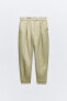 Linen blend darted trousers