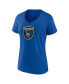 Фото #3 товара Women's Blue San Jose Earthquakes Logo V-Neck T-Shirt