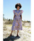 Фото #2 товара Purple Floral Cotton Midi Dress