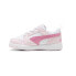 Puma Rebound V6 Lo Perforated Lace Up Toddler Girls Pink, White Sneakers Casual