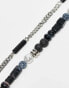 ASOS DESIGN 2 pack semi-precious beaded necklace in black tone - фото #6