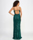Фото #2 товара Juniors' Sequin-Pattern Open-Back Gown