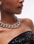 Topshop Nikita chunky chain necklace in silver tone