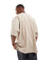 ASOS DESIGN extreme oversized t-shirt in washed beige with grunge front print Weißer Pfeffer, L - Chest 42 - фото #3