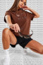 Фото #6 товара Sportswear Air Loose Fit Tee Brown Bol Kesim Kadın Tişört Kahverengi