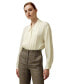 ფოტო #1 პროდუქტის Women's Pleated Point Collar Silk Blouse