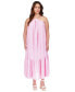 Фото #1 товара Plus Size Petal-Print Chain-Strap Maxi Dress