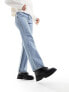 Mango straight leg jeans in light blue