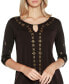 ფოტო #12 პროდუქტის Women's Embellished Keyhole Knit Top