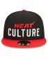 Фото #3 товара Men's Black, Red Miami Heat 2023/24 City Edition 59FIFTY Fitted Hat