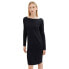 TOM TAILOR 1037792 Knitted Rib Plissee Long Sleeve Dress