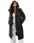 Фото #1 товара Calvin Klein Jeans Long Hooded Puffer Coat in CK Black