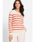 Фото #1 товара Women's Long Sleeve Striped Sweater