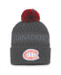 Фото #1 товара Men's Charcoal Montreal Canadiens Authentic Pro Home Ice Cuffed Knit Hat with Pom