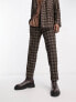 Viggo thierry check suit trousers in brown