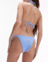 Topshop daisy jacquard tie side bikini bottoms in blue TBC, 38 - фото #2