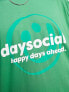 ASOS Daysocial oversized t-shirt in green with logo front print