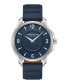 ფოტო #3 პროდუქტის Men's Quartz Classic Silver-Tone Stainless Steel and Blue Silicone Watch 42mm Gift Set, 2 Pieces