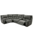 Фото #16 товара CLOSEOUT! Terrine 5-Pc. Fabric Sectional with 2 Power Motion Recliners and 1 USB Console, Created for Macy's