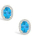 ფოტო #3 პროდუქტის Blue Topaz (2 ct. t.w.) and Lab Grown Sapphire (1/5 ct. t.w.) Halo Studs in 10K Yellow Gold