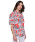 ფოტო #3 პროდუქტის Women's Printed Bungee-Sleeve Top