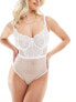 Ivory Rose Fuller Bust Bridal Vienna DD-G mesh lace bodysuit in white